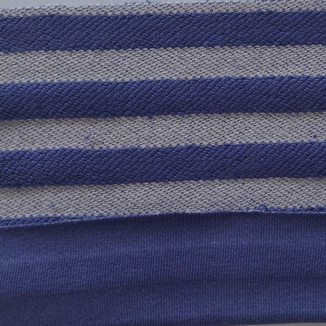 Heavy Cotton Polyester Herringbone Terry Stripe Knit