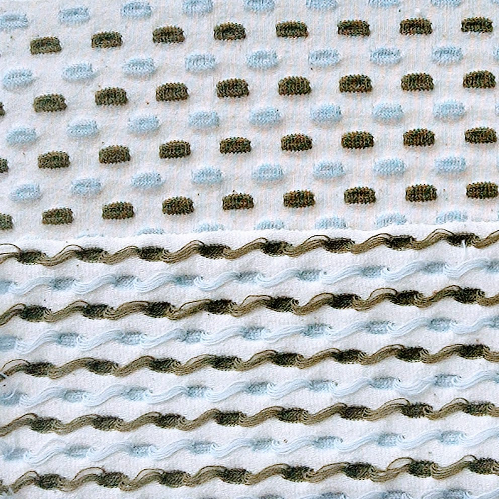 Organic Cotton Stretch Semi-Jacquard Dot Stripe Jersey Knit
