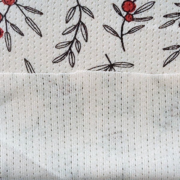 Organic Cotton Modal Jacquard Pointelle Rib AOP