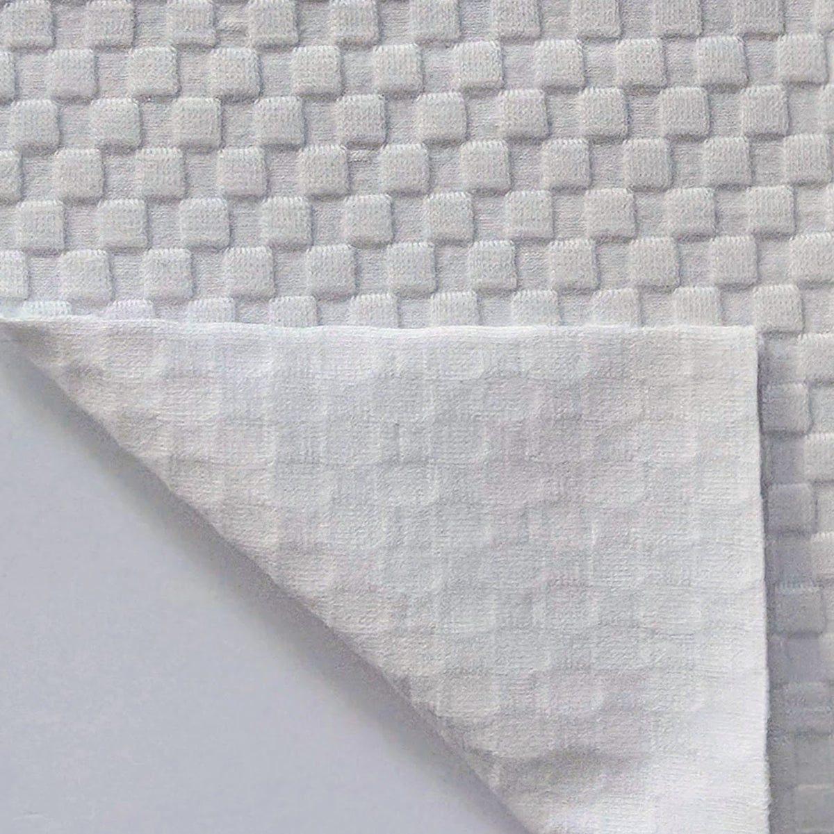 Heavy Organic Cotton Spandex Checkerboard Jacquard Knit