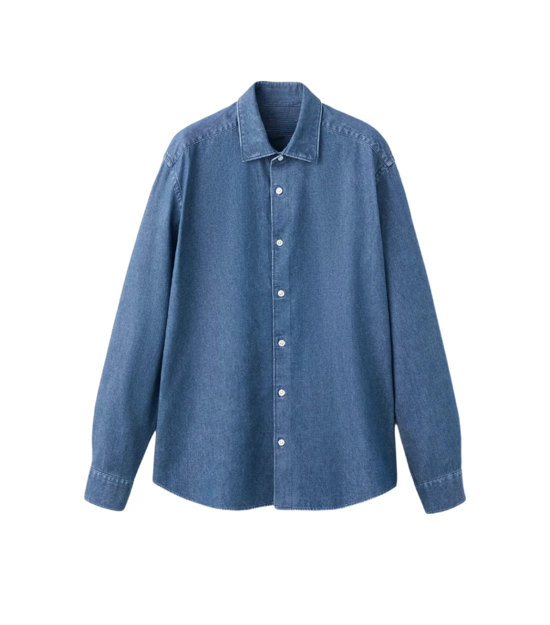 Custom denim shirt sample produced by Middleman Sourcing.