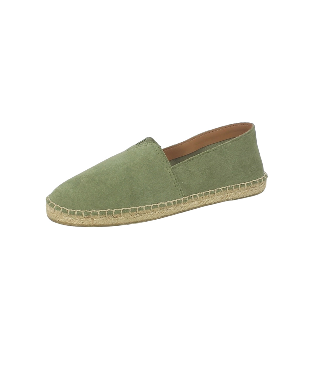 Custom canvas espadrilles sample with hand-stitched jute sole and reinforced heel by Middleman Sourcing.