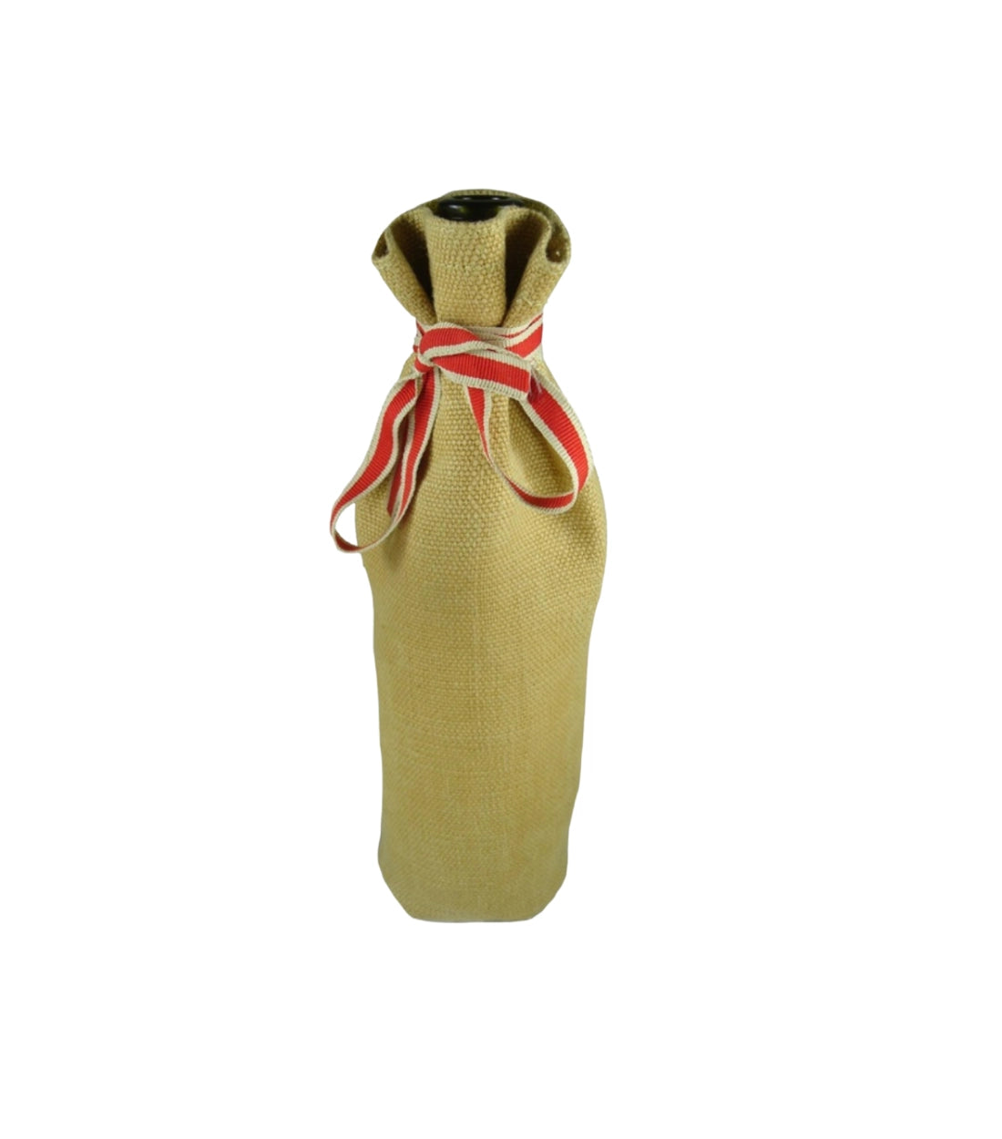 Custom eco-friendly jute wine bag with natural rope handles and reinforced stitching by Middleman Sourcing.