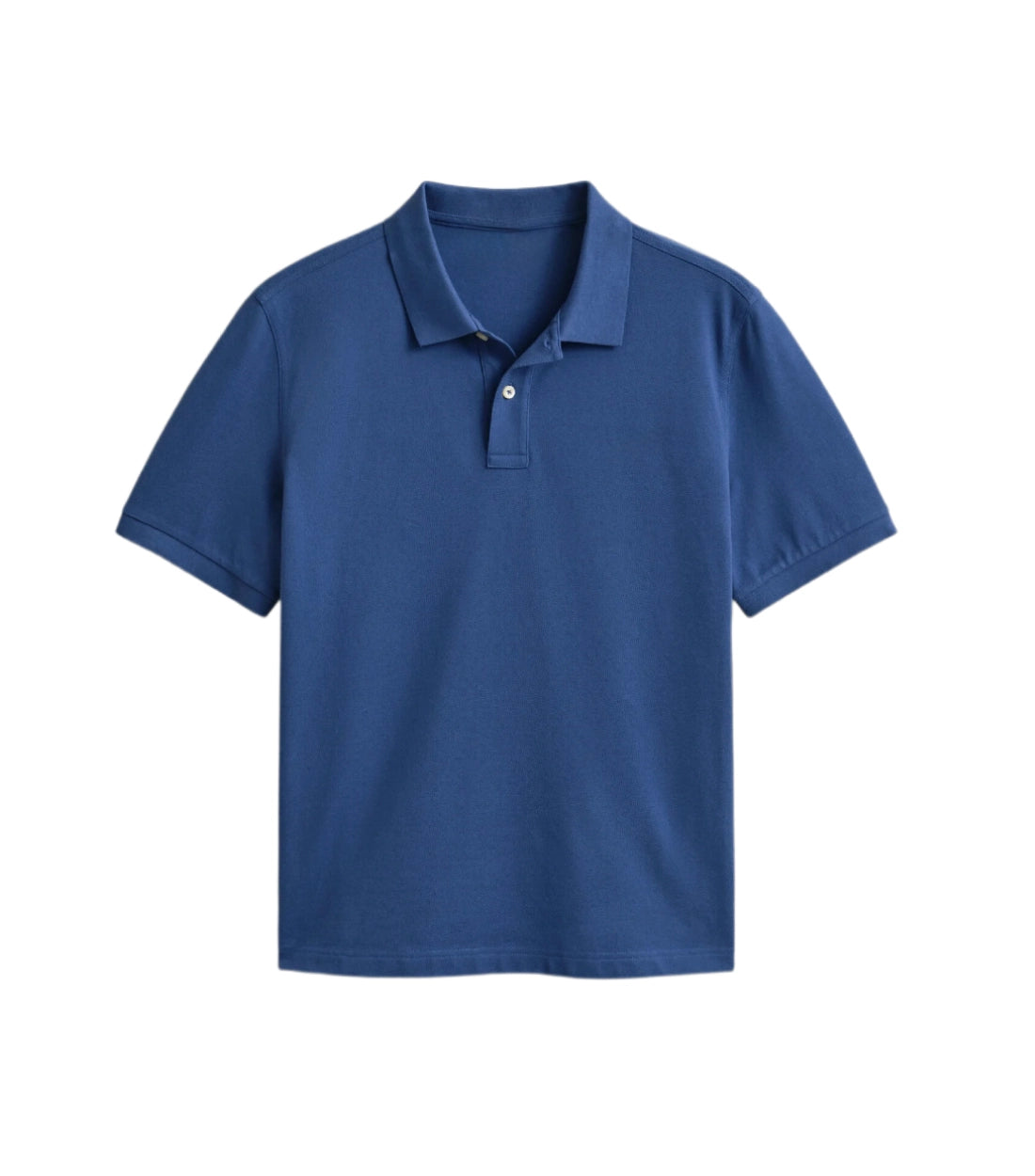 Custom pique cotton polo shirt sample with tipped collar and embroidered chest branding by Middleman Sourcing.