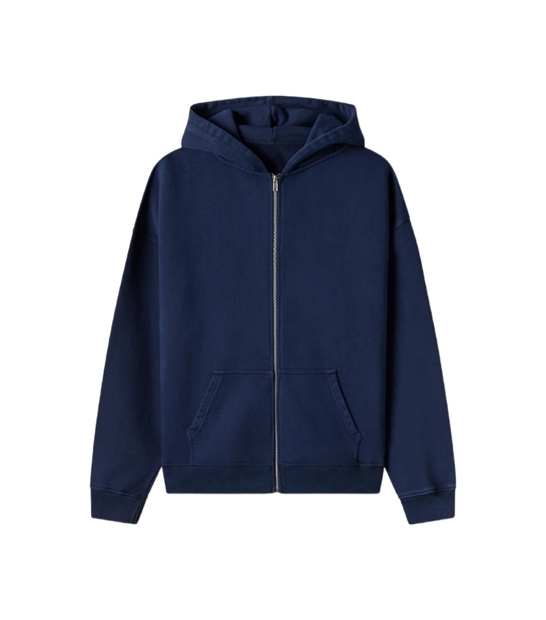 Custom zip up hoodie sample with premium zipper detail produced by Middleman Sourcing.