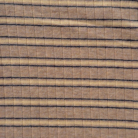 100% organic cotton melange 7x1 rib stripe fabric 240 GSM